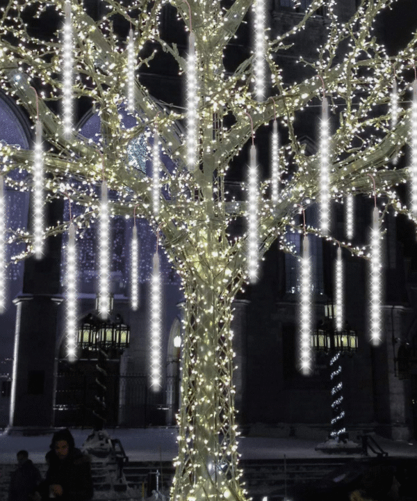 set 3 x Instalatie interconectabile 8 turturi 50cm, Alb rece,pt exterior,24 turturi in total